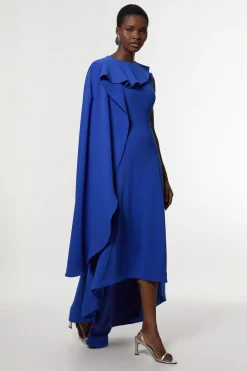 KarenMillen Robe maxi à jupe pleine, à la coupe douce en blocs de couleurs avec un détail cape<Femme Tailleurs|Toutes Les Robes