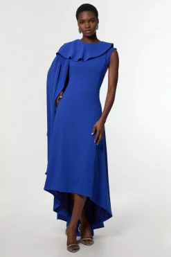 KarenMillen Robe maxi à jupe pleine, à la coupe douce en blocs de couleurs avec un détail cape<Femme Tailleurs|Toutes Les Robes