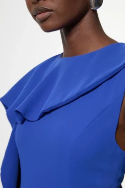 KarenMillen Robe maxi à jupe pleine, à la coupe douce en blocs de couleurs avec un détail cape<Femme Tailleurs|Toutes Les Robes