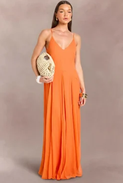 boohoo Robe Maxi Longue À Bretelles Fines Et Décolleté Caraco<Femme Robes|Robe Invitée Mariage