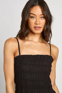 boohoo Robe Maxi Longue En Popeline De Coton À Corsage Froncé Pour Grandes Tailles<Femme Robes|Robes De Jour