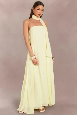 Robe Maxi Longue Trapèze Avec Détail Foulard