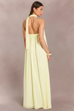 Robe Maxi Longue Trapèze Avec Détail Foulard