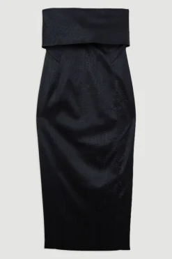 KarenMillen Robe Maximale Bandeau en Satin Structuré et Texturé Italien sur Mesure<Femme Tailleurs|Satin Et Dentelle