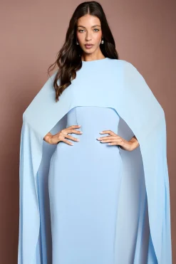 Robe Maxi à Manches Cape