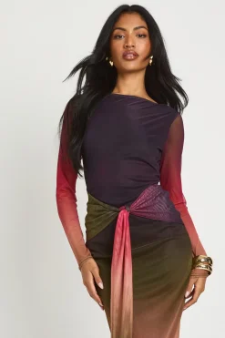 boohoo Robe maxi à manches longues avec détail de nœud<Femme Robes À Manches Longues|Robes