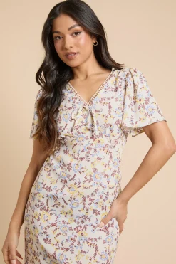 Dorothy Perkins Robe Maxi À Manches Papillon Et Bordure En Dentelle Petite<Femme Toutes Les Robes|Robes Longues