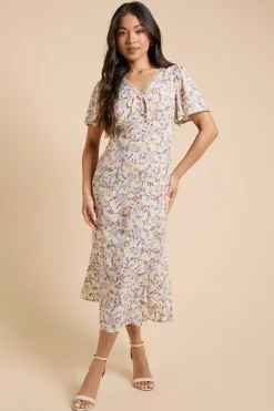 Dorothy Perkins Robe Maxi À Manches Papillon Et Bordure En Dentelle Petite<Femme Toutes Les Robes|Robes Longues