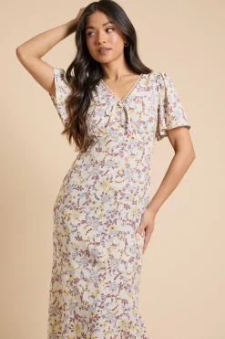 Dorothy Perkins Robe Maxi À Manches Papillon Et Bordure En Dentelle Petite<Femme Toutes Les Robes|Robes Longues