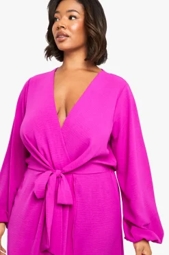 Robe maxi à motif texturé et détails noués