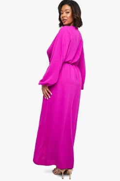 Robe maxi à motif texturé et détails noués