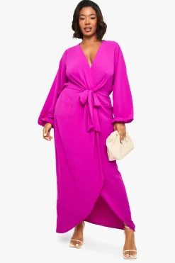 Robe maxi à motif texturé et détails noués