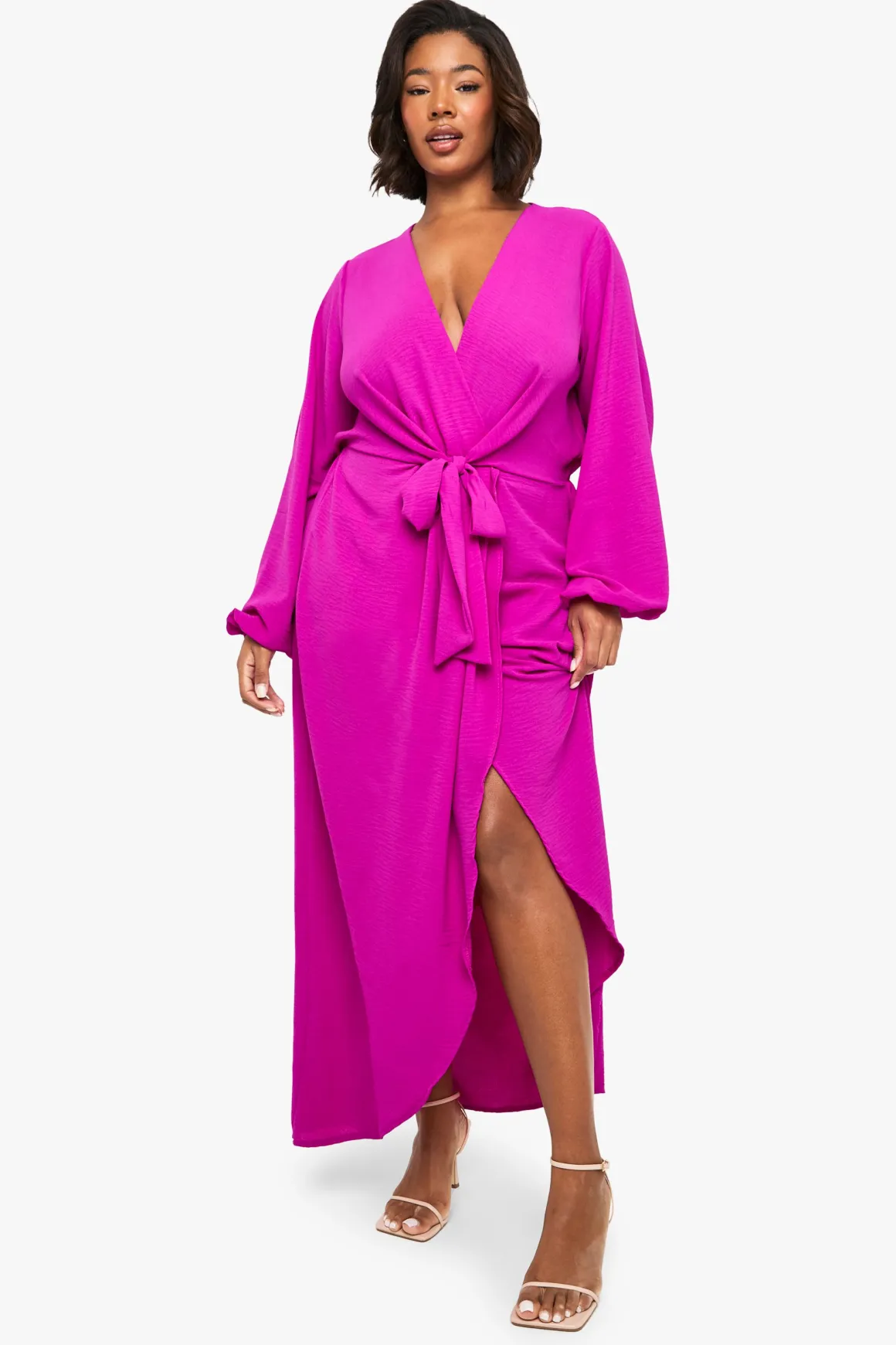 Robe maxi à motif texturé et détails noués