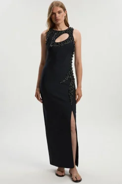 KarenMillen Robe Maxi Moulante Bandage Sans Manches Ornée De Cristaux<Femme Robes|Robes De Soirée Chic