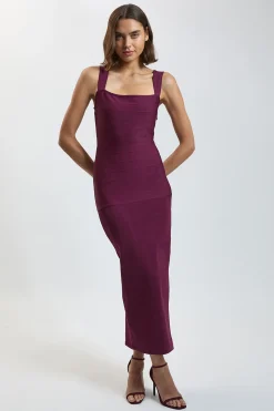 Robe Maxi Moulante À Bandes Entrecroisées Pour Petite Silhouette