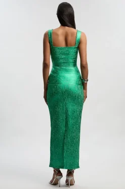 KarenMillen Robe Maxi Moulante À Bretelles En Maille Métallisée Pour Petite Taille<Femme Robes|Robes Longues