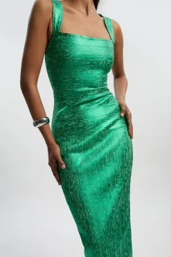 KarenMillen Robe Maxi Moulante À Bretelles En Maille Métallisée Pour Petite Taille<Femme Robes|Robes Longues