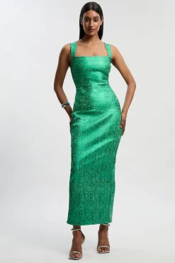 KarenMillen Robe Maxi Moulante À Bretelles En Maille Métallisée Pour Petite Taille<Femme Robes|Robes Longues