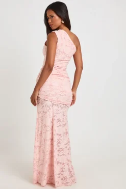 boohoo Robe Maxi Moulante À Col Asymétrique Et Motif Floral Dévoré<Femme Robes Moulantes|Robes