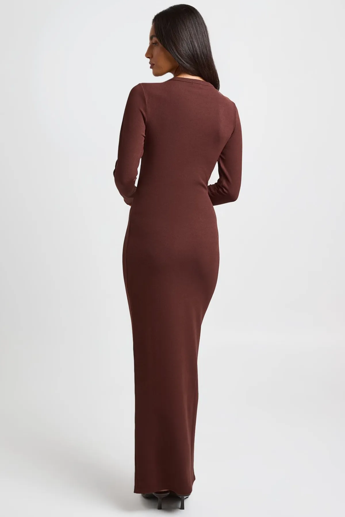boohoo Robe Maxi Moulante Côtelée À Manches Longues<Femme Robes Moulantes|Basiques