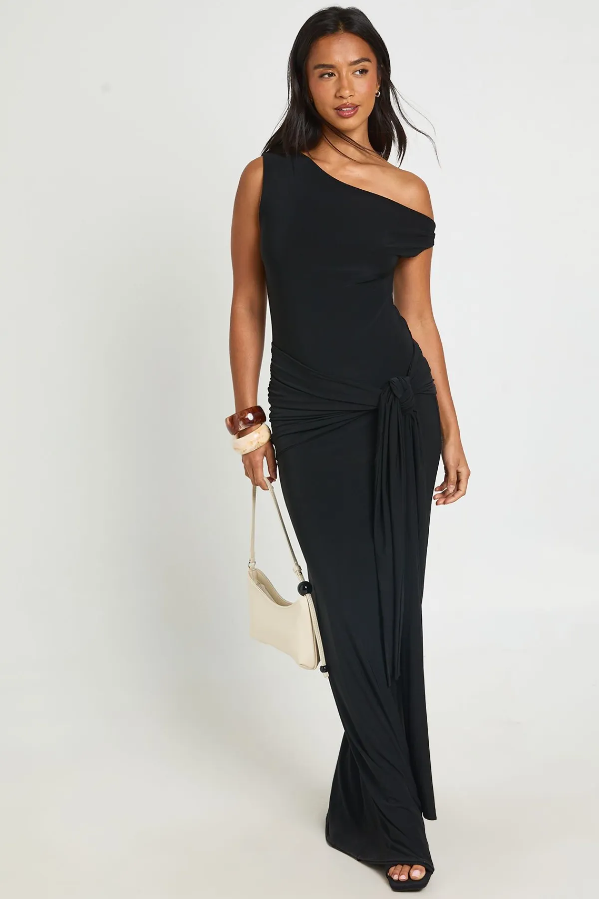 boohoo Robe Maxi Moulante À Détail Torsadé Petite<Femme Robes Moulantes|Robes