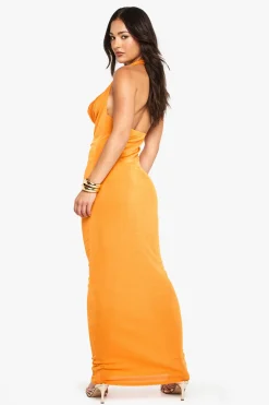 boohoo Robe maxi moulante à encolure cascade ornée de perles Petite<Femme Robes|Robes De Soirée