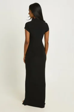 boohoo Robe Maxi Moulante À Encolure Goutte D'eau Avec Agrafe<Femme Robes Moulantes|Robes