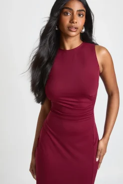 Robe Maxi Moulante à Fronces Latérales