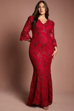 Robe Maxi Moulante à Sequins Grande Taille