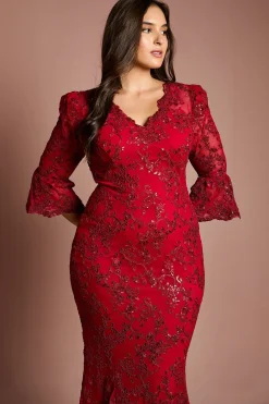 Robe Maxi Moulante à Sequins Grande Taille