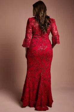 Robe Maxi Moulante à Sequins Grande Taille