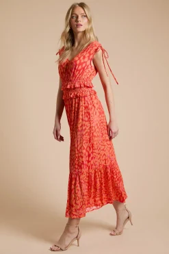 Dorothy Perkins Robe Maxi À Imprimé Animal Avec Détail Noué Et Volant À La Taille<Femme Toutes Les Robes|Robes Longues