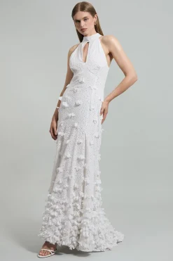 KarenMillen Robe maxi ornée d'appliqués de pétales et de broderie rosette<Femme Robes|Robe Invitée Mariage