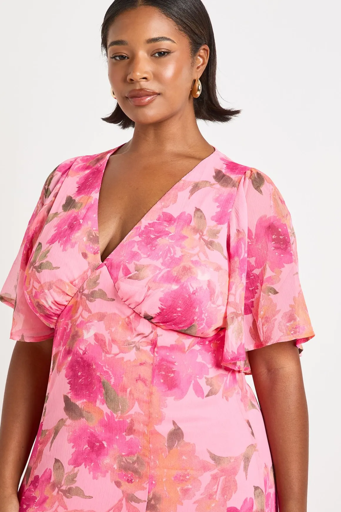 Robe Maxi à Ourlet Godet Floral Grande Taille