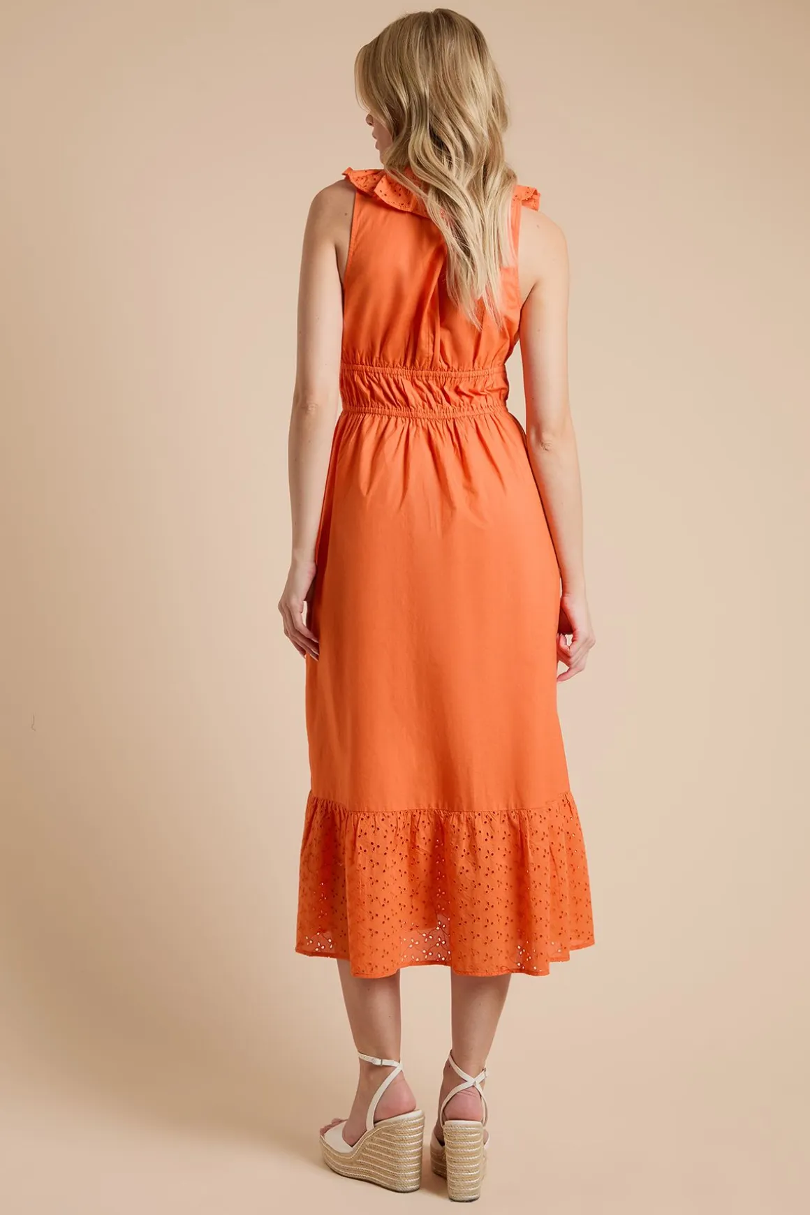 Robe Maxi À Ourlet Étagé À Volants Broderie Anglaise