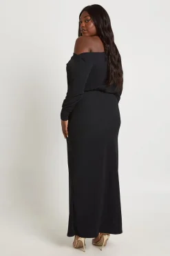 Robe Maxi Épaules Dénudées Grande Taille