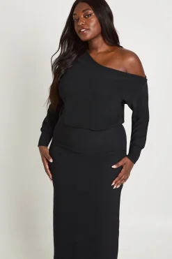 Robe Maxi Épaules Dénudées Grande Taille