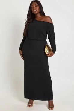 Robe Maxi Épaules Dénudées Grande Taille