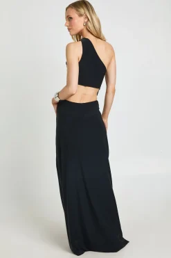 Robe Maxi Petite Asymétrique Avec Découpes Et Détails Ornementaux