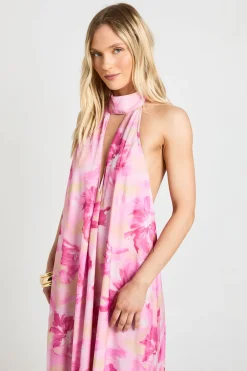 boohoo Robe Maxi Plissée À Col Montant Et Imprimé Floral Petite<Femme Robes|Robe Invitée Mariage