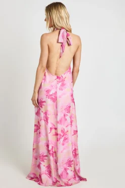 boohoo Robe Maxi Plissée À Col Montant Et Imprimé Floral Petite<Femme Robes|Robe Invitée Mariage