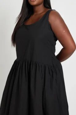 Robe Maxi Plissée En Popeline De Coton Grande Taille