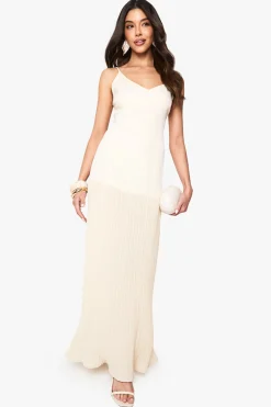 boohoo Robe Maxi Plissée à Taille Basse<Femme Robes Bal De Promo|Robes
