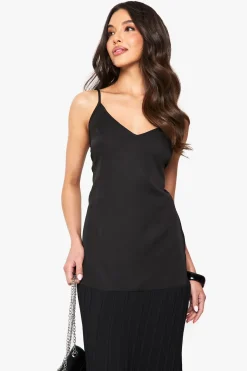 Robe maxi plissée à taille basse