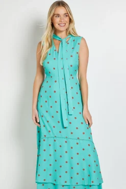 Robe Maxi À Pois Avec Détail Foulard