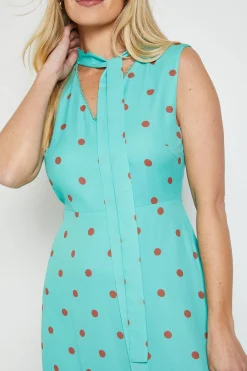 Robe Maxi À Pois Avec Détail Foulard