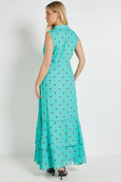 Robe Maxi À Pois Avec Détail Foulard