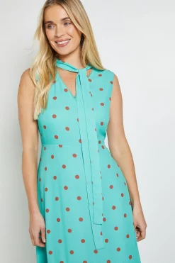 Robe Maxi À Pois Avec Détail Foulard