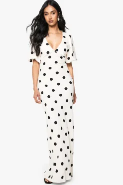 boohoo Robe maxi à pois avec manches bouffantes<Femme Pois|Robes
