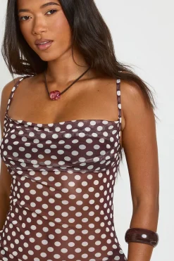 boohoo Robe Maxi À Pois Essentiels Plage<Femme Pois|Robes